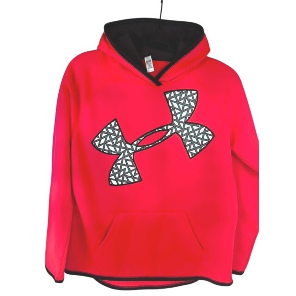 Under Armour Hoodie Neon Pink High Low ColdGear Kids Size Large YLG